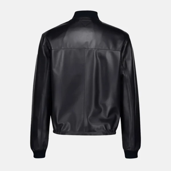 Aiden Men’s Classic Black Varsity Style Leather Bomber Jacket
