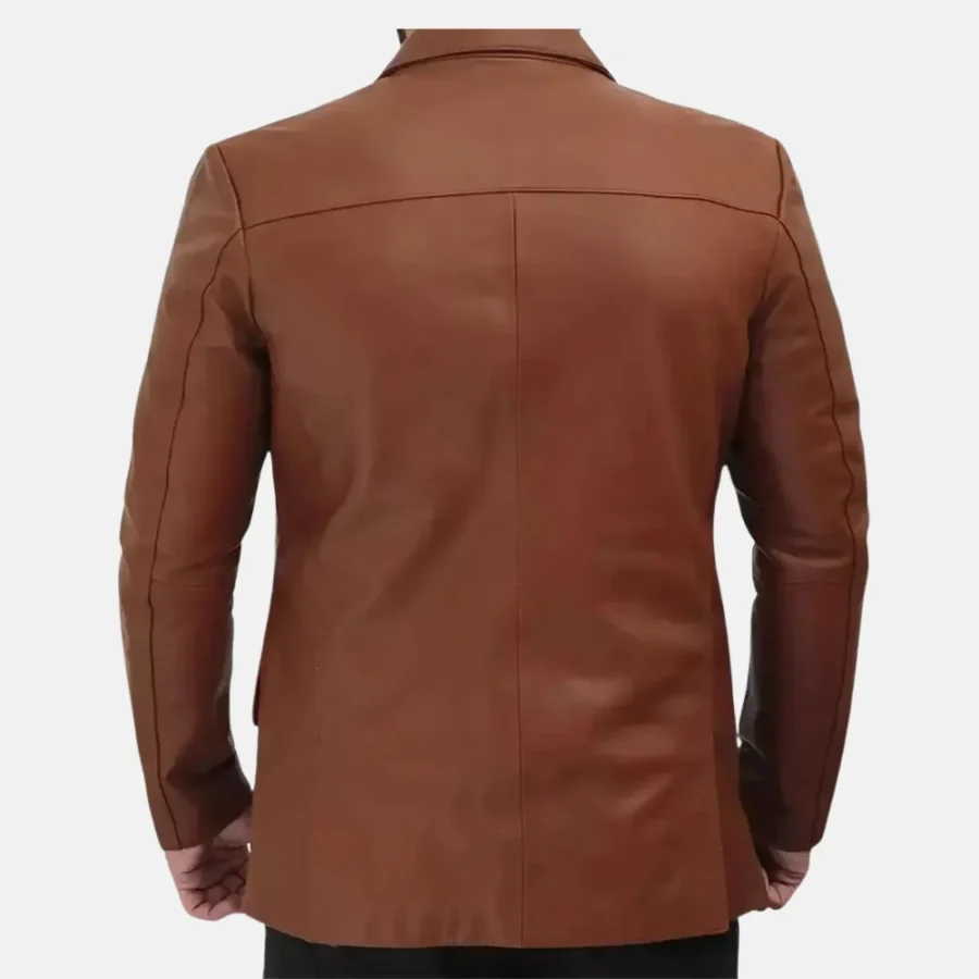 Elliot Men’s Brown Leather Blazer for Formal and Casual Wear