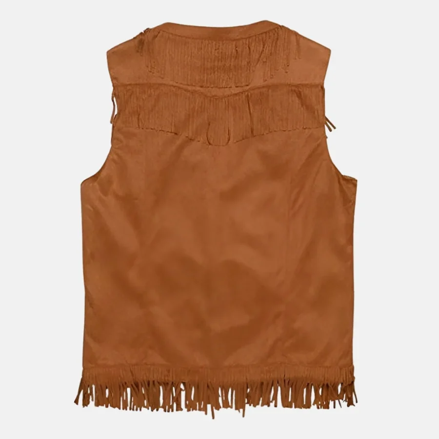 Levi Men’s Brown Suede Leather Fringe Vest for Western Look
