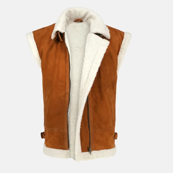 Ella Women’s Studded Distressed Brown Leather Vest for Boho Style