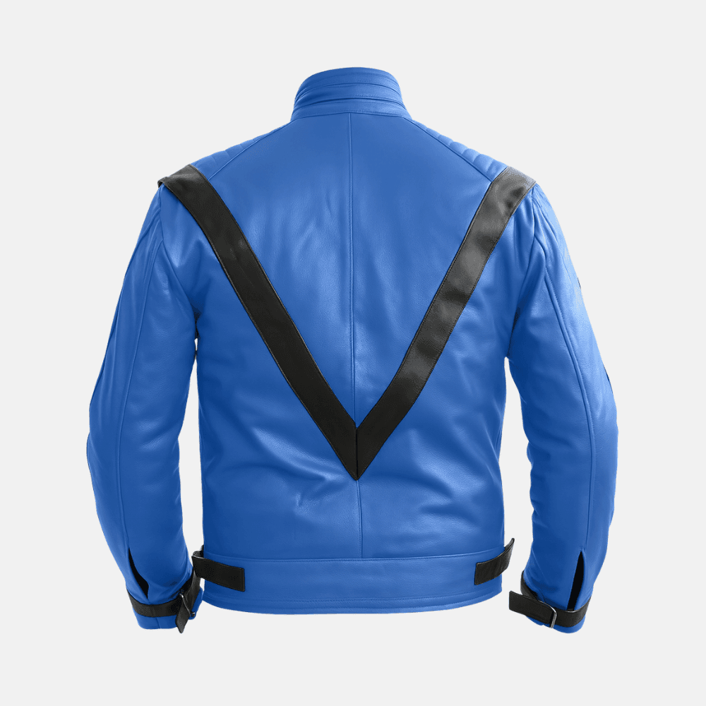 Michael Jackson Thriller Blue Leather Jacket