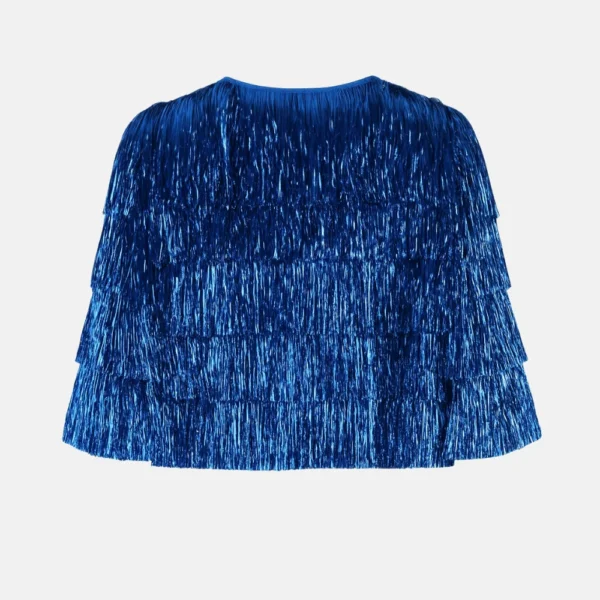 Eras Tour Taylor Swift Blue Tinsel Fringe Jacket