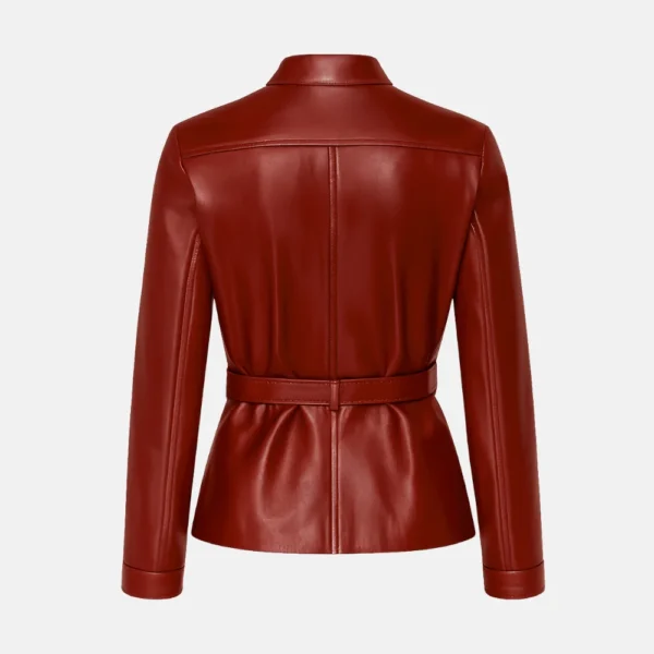 Emily in Paris Lily Collins Red Leather Jacket