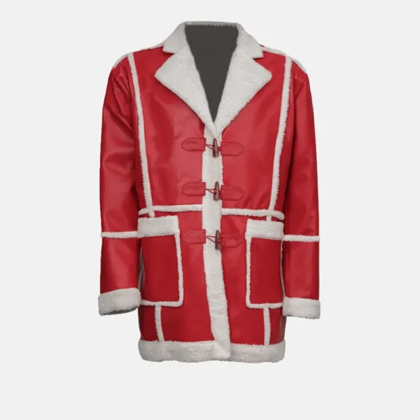 Santa Claus Red One Leather Coat