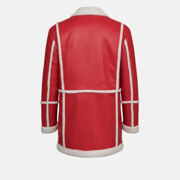 Santa Claus Red One Leather Coat