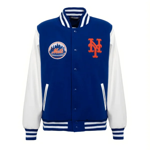 New York Wordmark Blue Mets Varsity Jacket