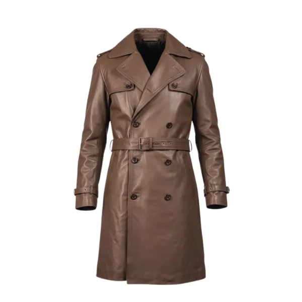 Rorschach Brown Leather Coat