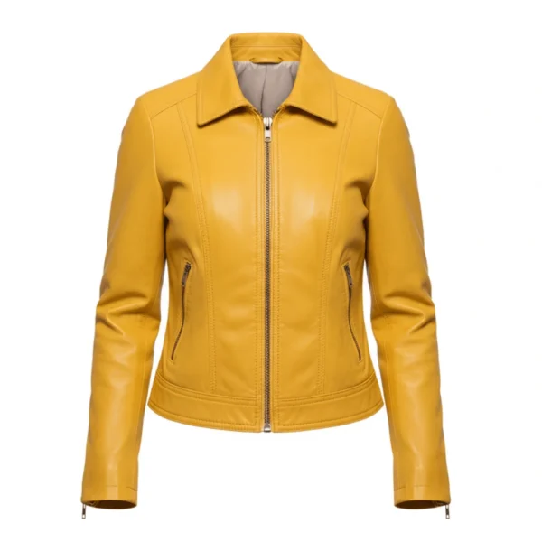 Pluribus Rhea Seehorn Yellow Leather Jacket