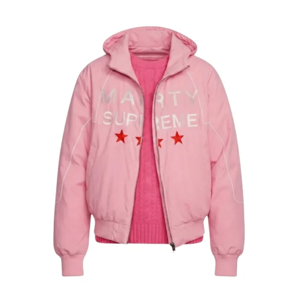 Marty Supreme Timothée Chalamet Pink Hooded Jacket