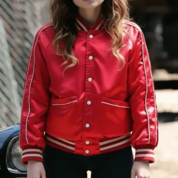 American Gods Emily Browning Red Varsity Jacket