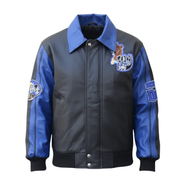 Scooby-Doo Blue Varsity Bomber Leather Jacket