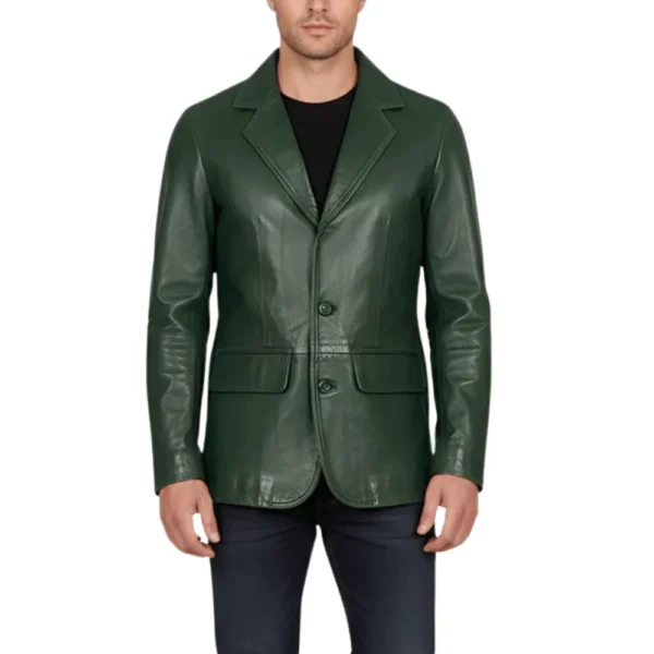 Dean Men’s Green Vintage Leather Blazer