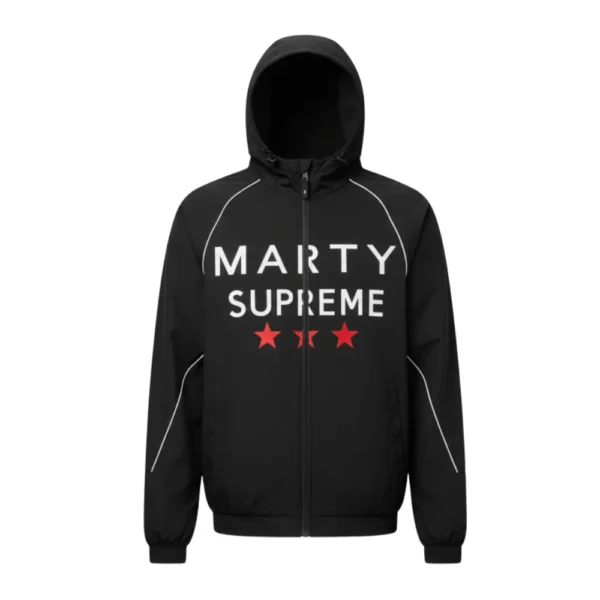 Marty Supreme Timothée Chalamet Black Hooded Jacket