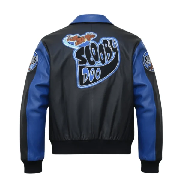 Scooby-Doo Blue Varsity Bomber Leather Jacket