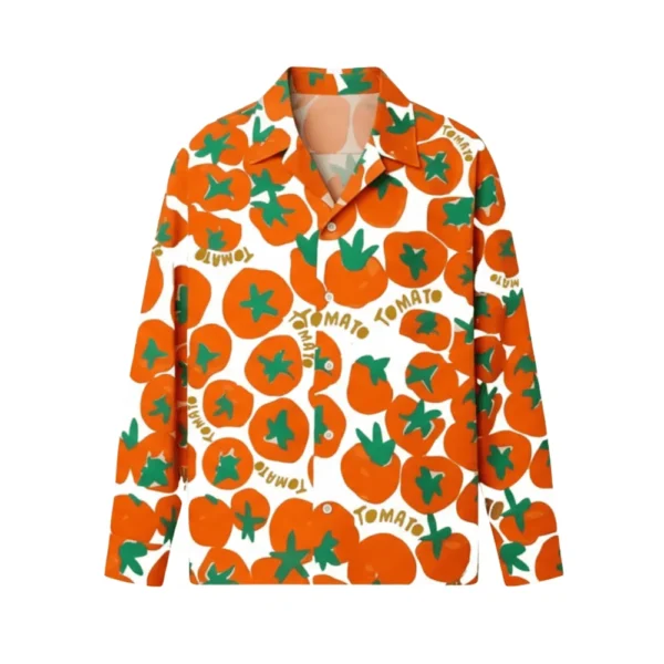 The Great British Bake Off Noel Fielding Tomato Printed Orange Shirt