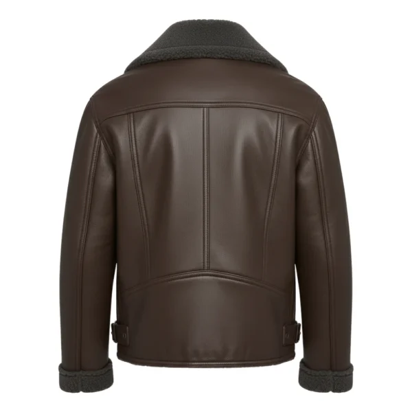 Ella McCay Movie Emma Mackey Shearling Aviator Jacket