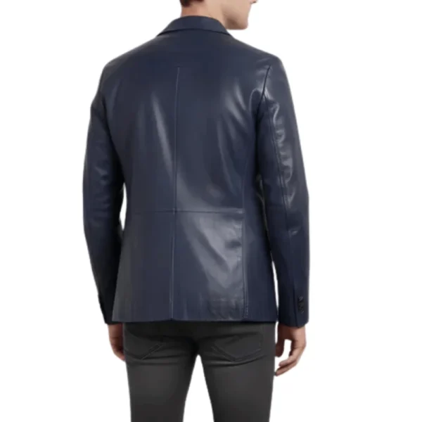 Dean Men’s Blue Vintage Leather Blazer