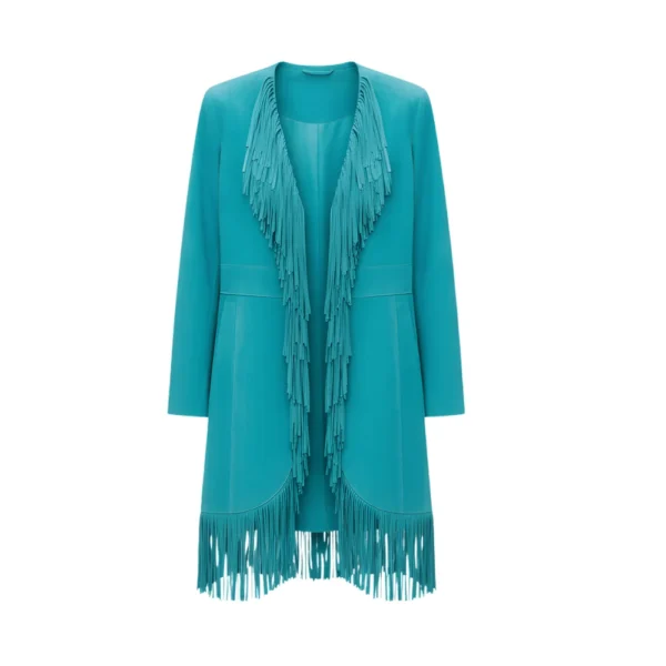 Reba McEntire The Voice S28 Blue Fringe Coat