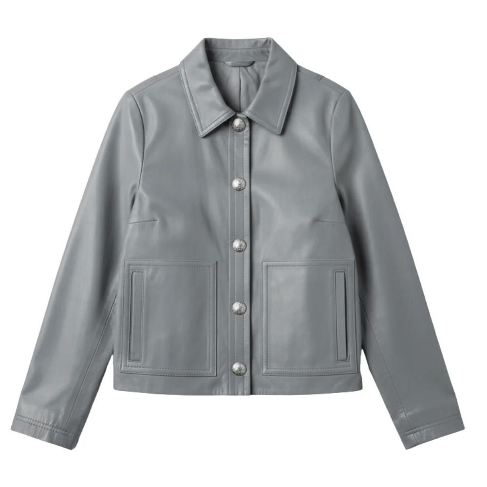 Law & Order Special Victims Unit Mariska Hargitay Grey Leather Jacket