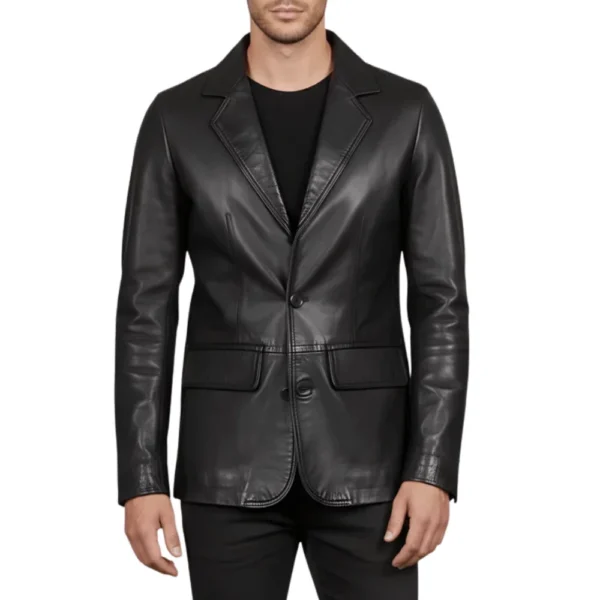 Dean Men’s Black Vintage Leather Blazer