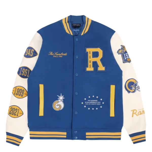 Men's The Hundreds x Los Angeles Rams Blue Varsity Jacket