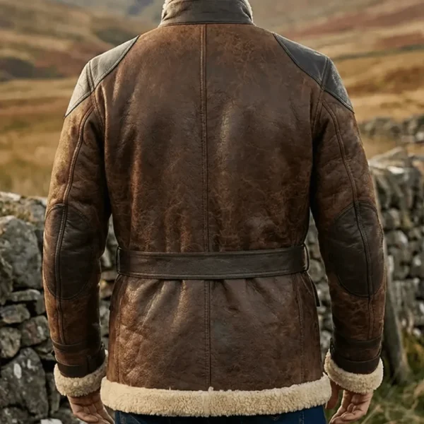 Men In Kilts S02 Sam Heughan Brown Shearling Jacket