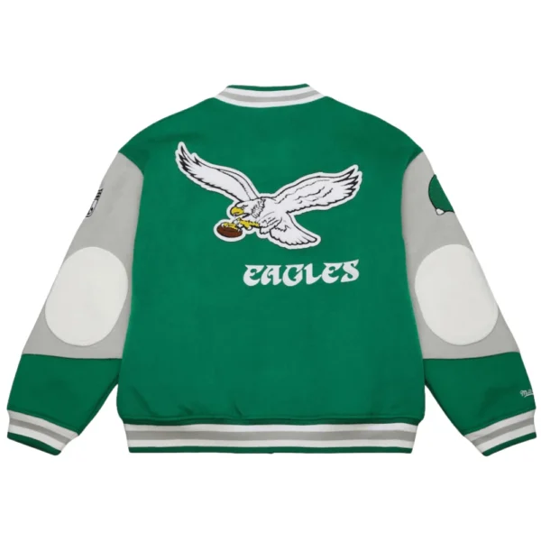 Philadelphia Eagles Kelly Green Vintage Full-Snap Varsity Jacket