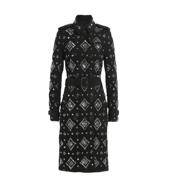 The Today Show Savannah Guthrie Embellished Black Coat