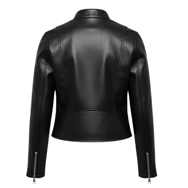 Paris Hilton Cropped Black Leather Jacket