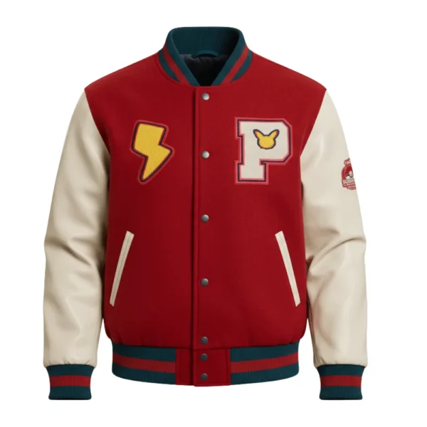 Pokemon World Championships Pikachu Red Varsity Jacket