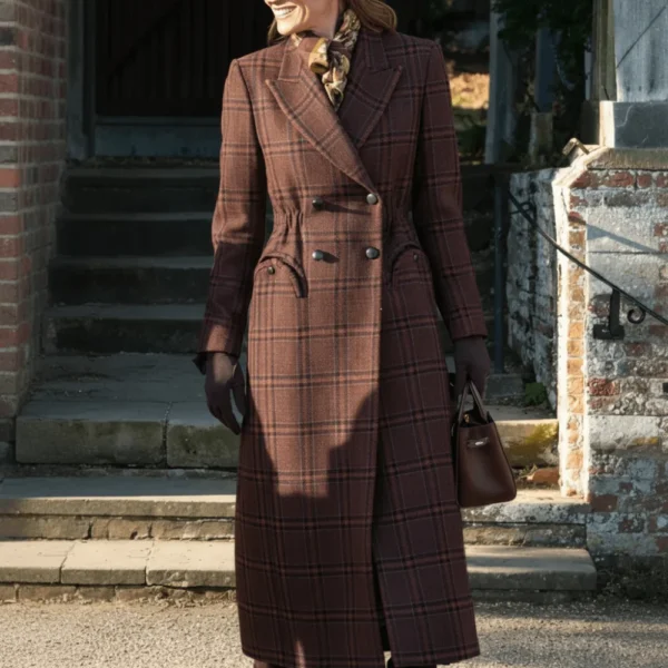Kate Middleton Brown Plaid Coat