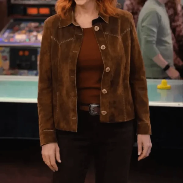 Happy’s Place S01 Reba McEntire Brown Suede Jacket